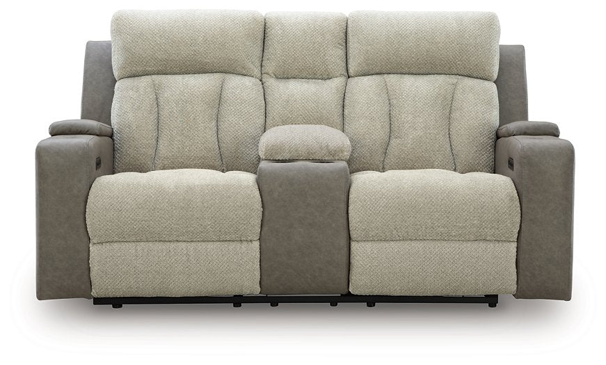 WhipLash Power Reclining Loveseat with Console - Inland Furniture (San Bernardino, CA)