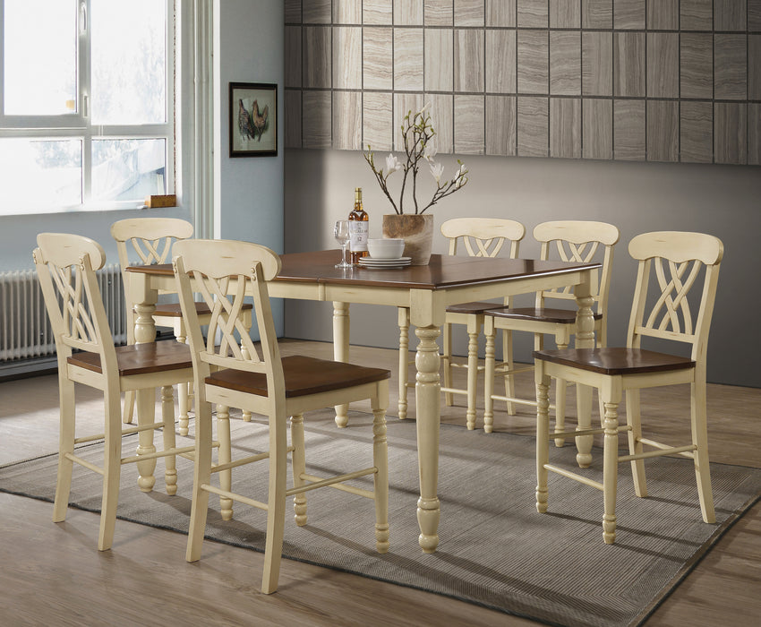 Dylan Buttermilk & Oak Counter Height Table - Inland Furniture (San Bernardino, CA)