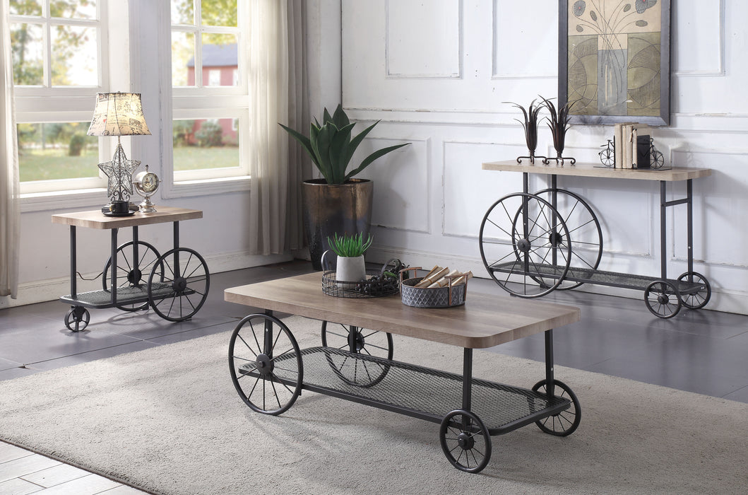 Francie Oak & Antique Gray Coffee Table - Inland Furniture (San Bernardino, CA)
