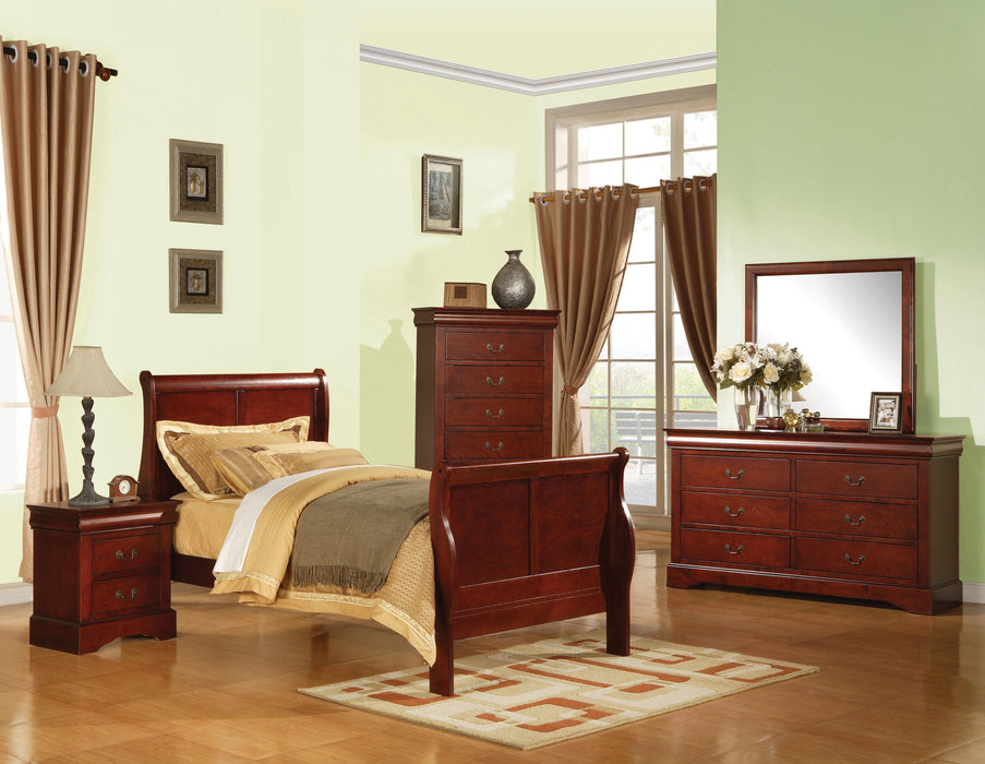 Louis Philippe III Cherry Twin Bed - Inland Furniture (San Bernardino, CA)