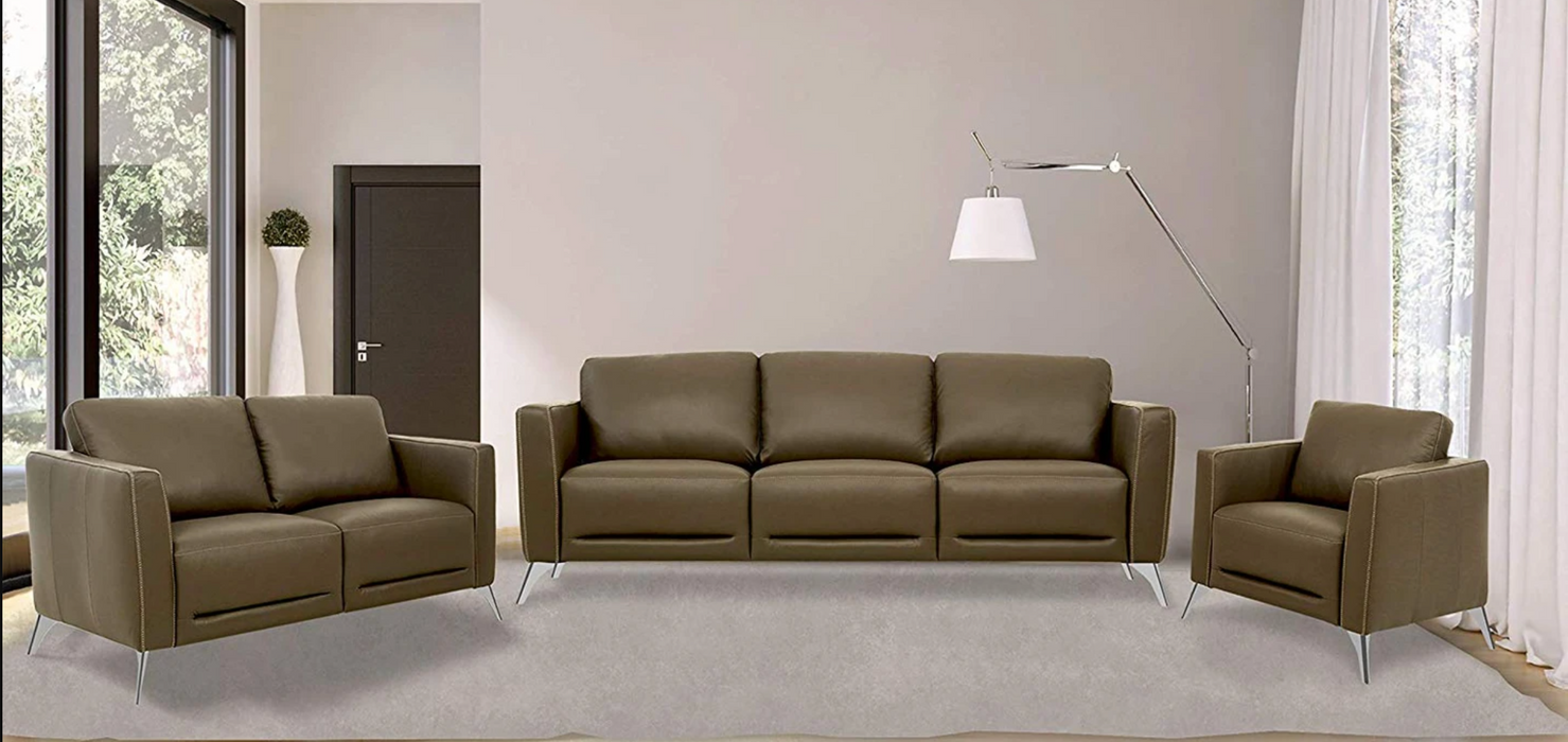 Malaga Taupe Leather Sofa - Inland Furniture (San Bernardino, CA)