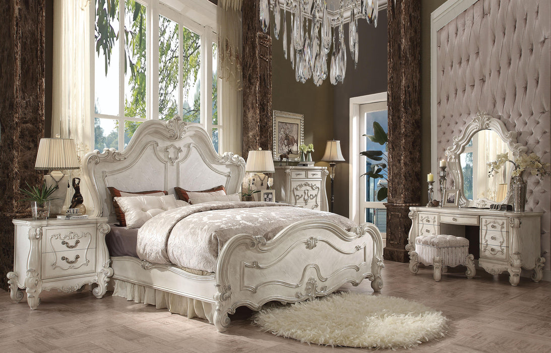 Versailles Bone White Eastern King Bed - Inland Furniture (San Bernardino, CA)