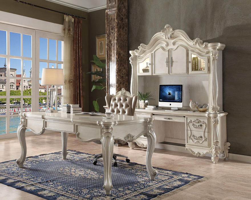 Versailles Vintage Gray PU & Bone White Office Chair - Inland Furniture (San Bernardino, CA)