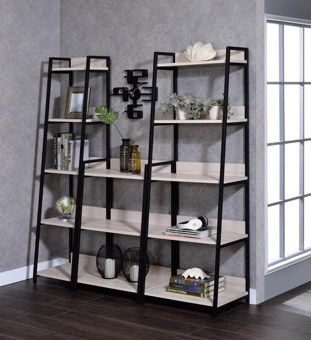 Wendral Natural & Black Bookshelf (5-Tier, 16"L) - Inland Furniture (San Bernardino, CA)