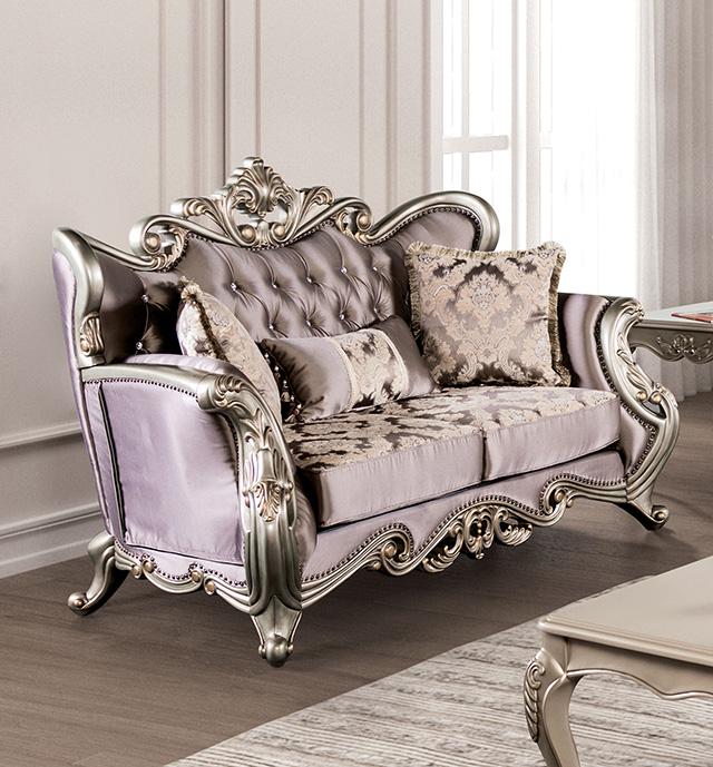 Albacete Loveseat Campage & Walnut - Inland Furniture (San Bernardino, CA)