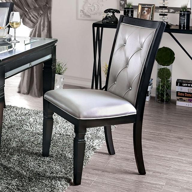 Alena Black/Silver Side Chair (2/CTN) - Inland Furniture (San Bernardino, CA)
