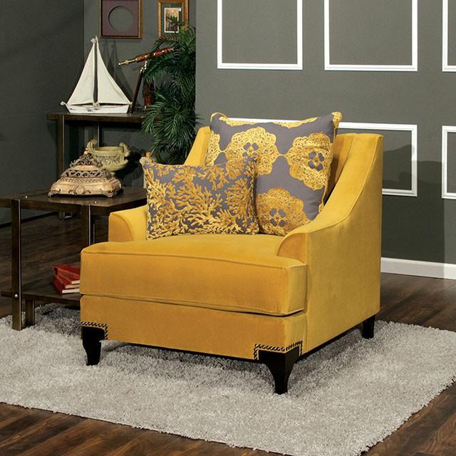 Wolver Gold/Gray Chair, Gold - Inland Furniture (San Bernardino, CA)