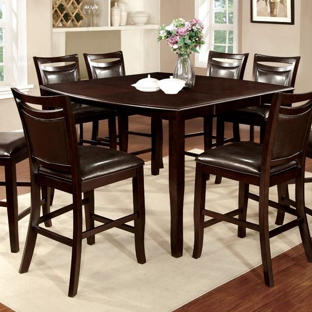 WOODSIDE II Dark Cherry/Espresso Counter Ht. Table w/ 18" Leaf - Inland Furniture (San Bernardino, CA)