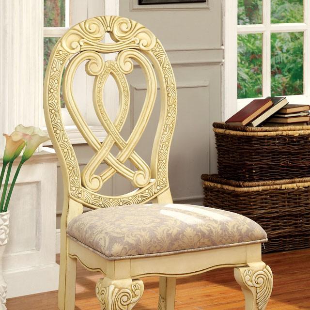 WYNDMERE Vintage White Side Chair (2/CTN) - Inland Furniture (San Bernardino, CA)