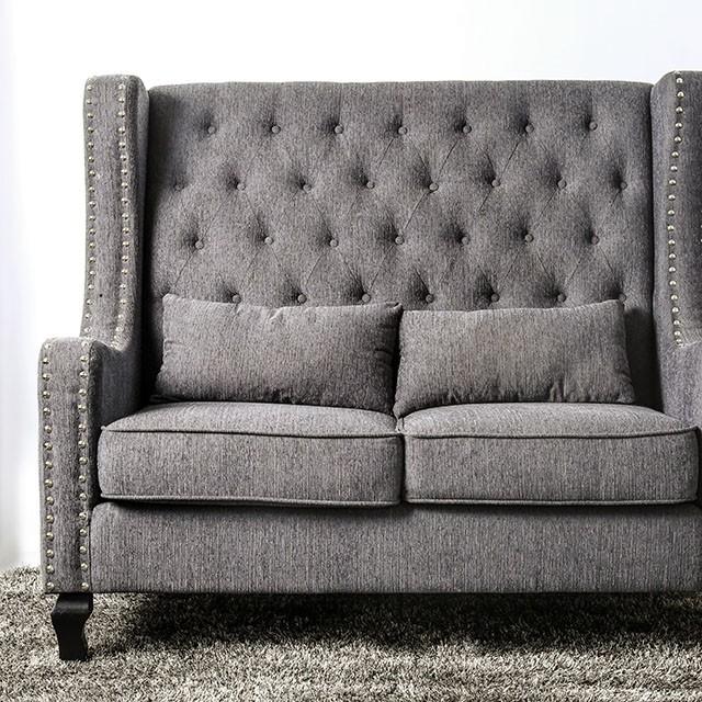 Alicante Love Seat Bench, Gray - Inland Furniture (San Bernardino, CA)