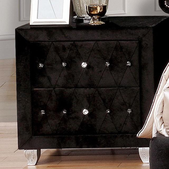 Alzire Black & Blue Night Stand - Inland Furniture (San Bernardino, CA)