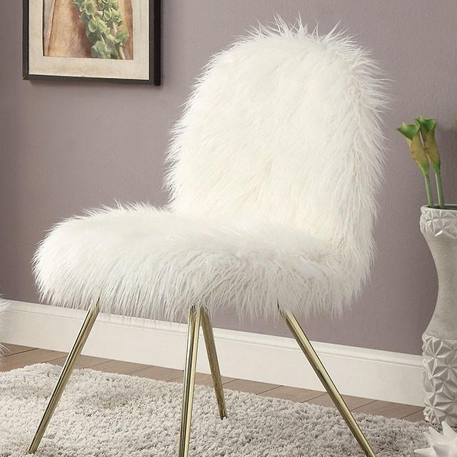 Caoimhe White/Gold Accent Chair - Inland Furniture (San Bernardino, CA)