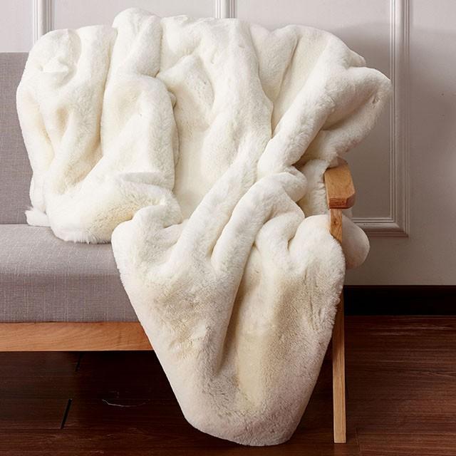 Caparica Off White Throw, Off White - Inland Furniture (San Bernardino, CA)