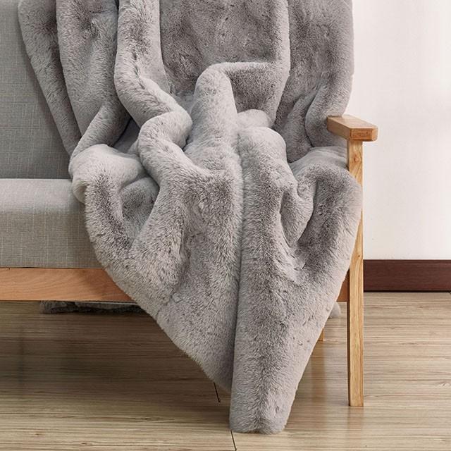Caparica Silver Throw, Silver - Inland Furniture (San Bernardino, CA)