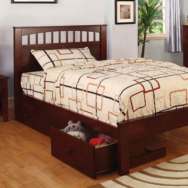Carus Cherry Twin Bed - Inland Furniture (San Bernardino, CA)