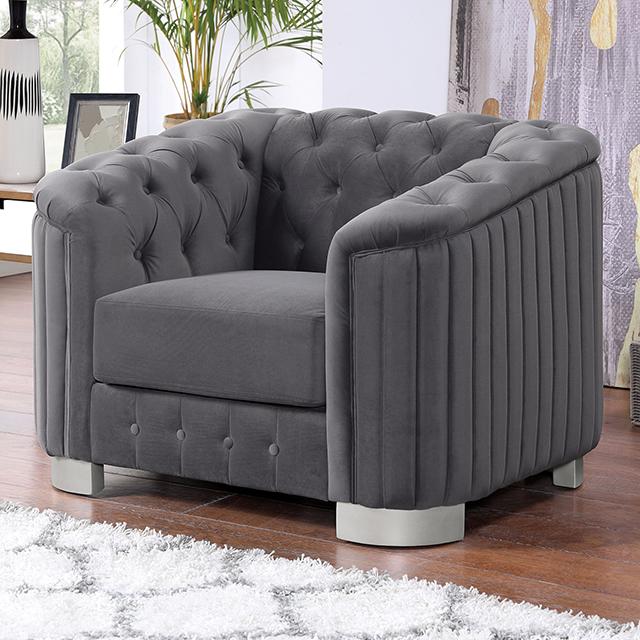 CASTELLON Chair, Dark Gray - Inland Furniture (San Bernardino, CA)