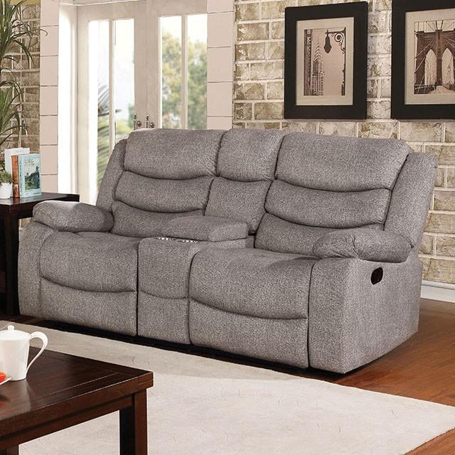 Castleford Light Gray Console Love Seat - Inland Furniture (San Bernardino, CA)