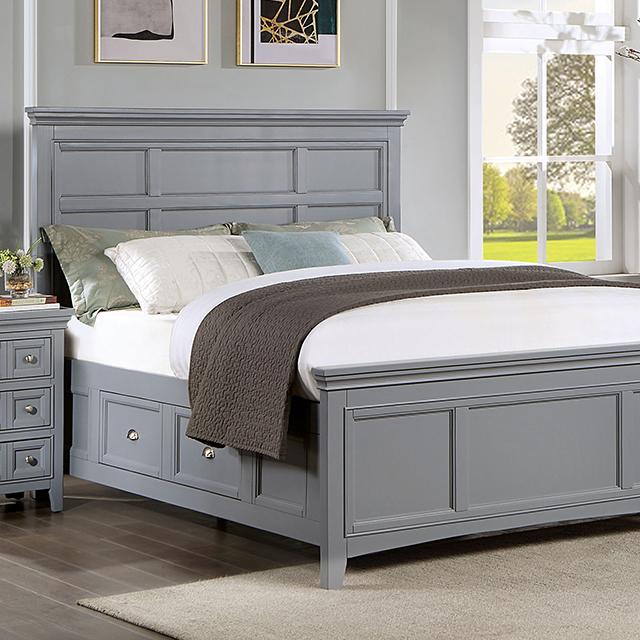 CASTLILE Queen Bed, Gray - Inland Furniture (San Bernardino, CA)
