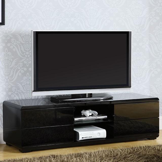 Cerro Black 59" TV Console, Black - Inland Furniture (San Bernardino, CA)