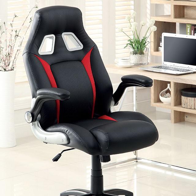 Argon Black/Silver/Red Office Chair - Inland Furniture (San Bernardino, CA)