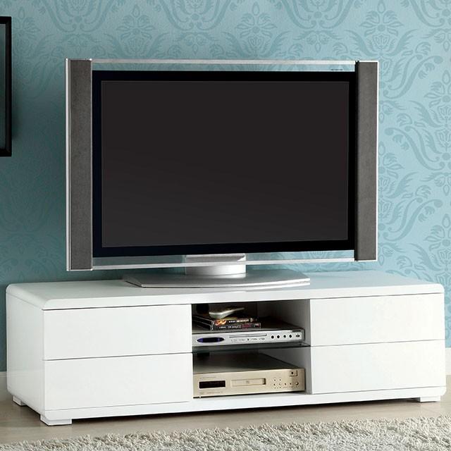 Cerro White 59" TV Console, White - Inland Furniture (San Bernardino, CA)