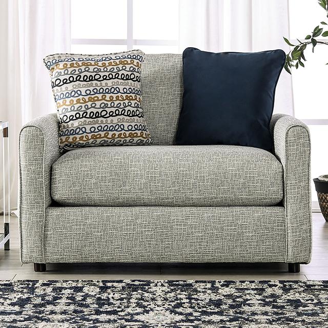 CHANCERY Chair & Half, Gray/Navy - Inland Furniture (San Bernardino, CA)