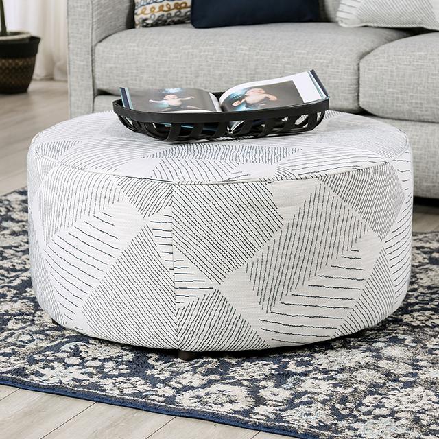 CHANCERY Ottoman, Gray/Navy - Inland Furniture (San Bernardino, CA)
