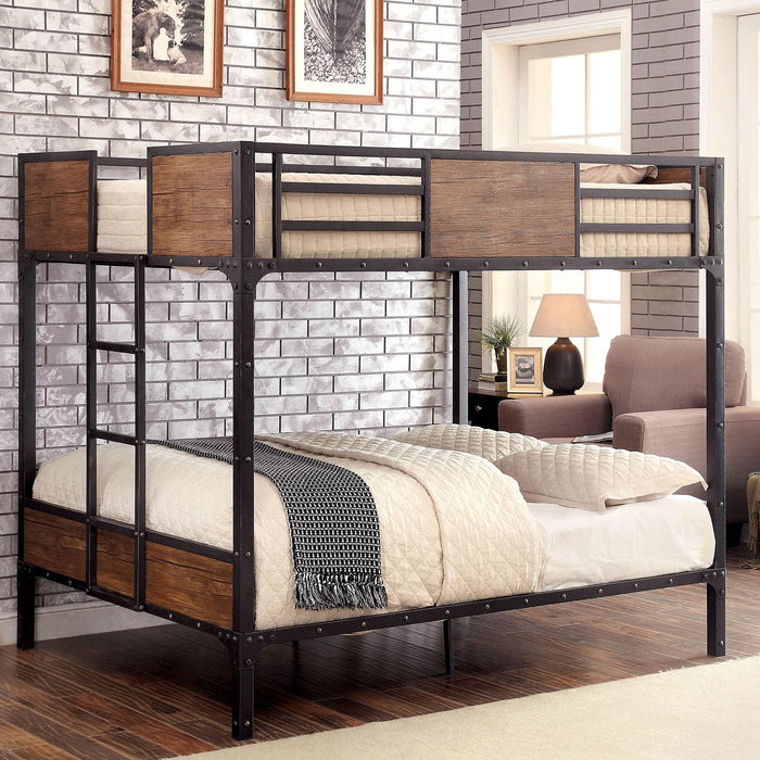 CLAPTON Black Full/Full Bunk Bed - Inland Furniture (San Bernardino, CA)