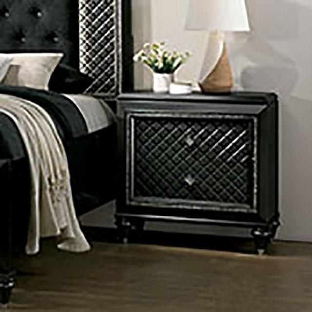 Demetria Metallic Gray Night Stand - Inland Furniture (San Bernardino, CA)