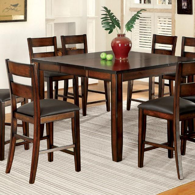DICKINSON II Dark Cherry Counter Ht. Table w/ 18" Leaf - Inland Furniture (San Bernardino, CA)