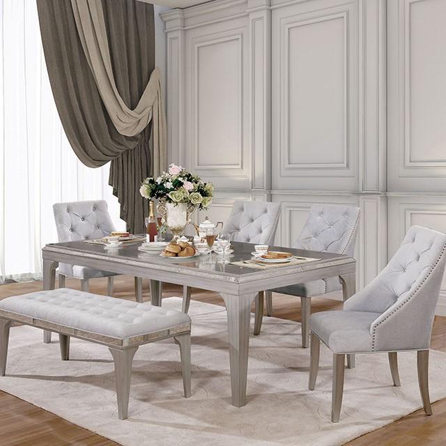 Diocles Dining Table Set with Bench - Inland Furniture (San Bernardino, CA)