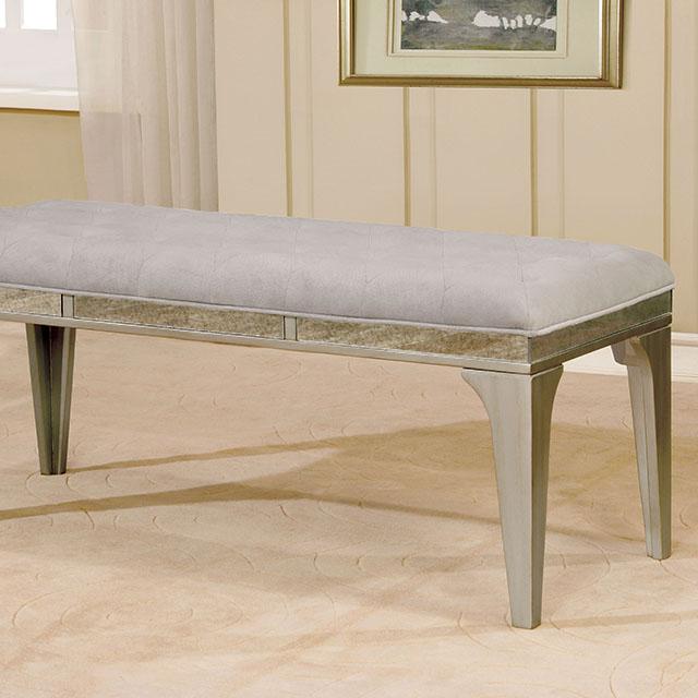 DIOCLES Silver/Light Gray Bench - Inland Furniture (San Bernardino, CA)