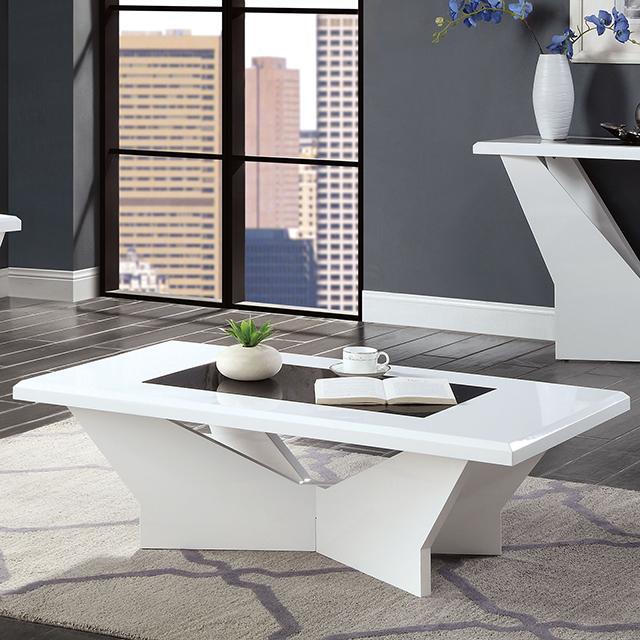 DUBENDORF Coffee Table, White - Inland Furniture (San Bernardino, CA)