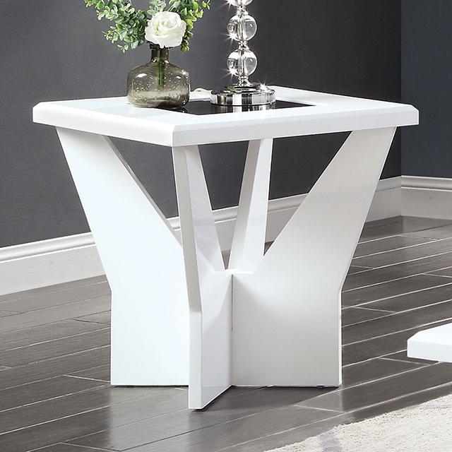 DUBENDORF End Table, White - Inland Furniture (San Bernardino, CA)