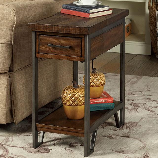 Dundalk Dark Oak Side Table - Inland Furniture (San Bernardino, CA)