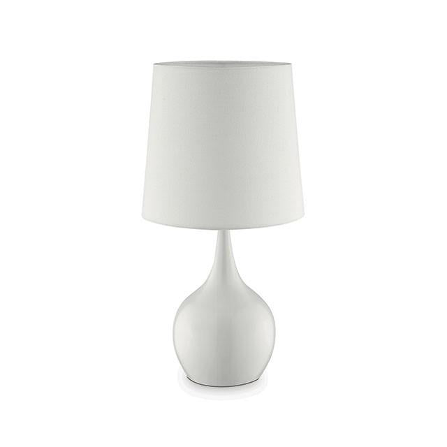 Edie White 23.5"H Glossy White Table Lamp - Inland Furniture (San Bernardino, CA)