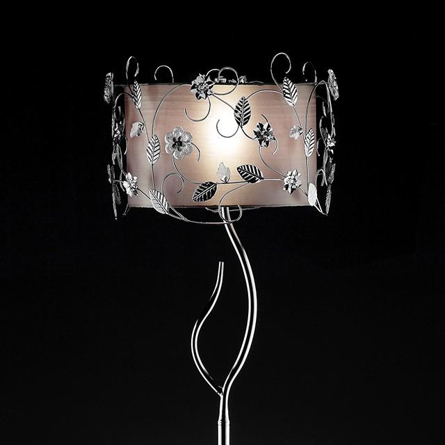 Elva Silver/Chrome Floor Lamp, Double Shade - Inland Furniture (San Bernardino, CA)