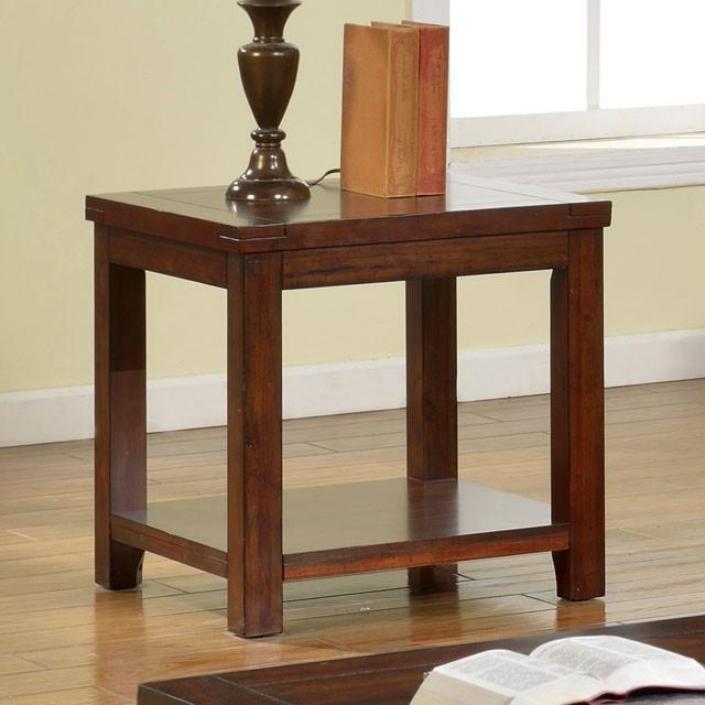 ESTELL Dark Cherry End Table, Cherry - Inland Furniture (San Bernardino, CA)
