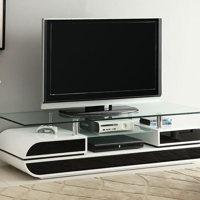 Evos Black/White 63" TV Console - Inland Furniture (San Bernardino, CA)