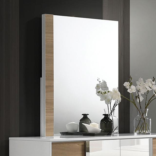 ERLANGEN Mirror, White/Natural - Inland Furniture (San Bernardino, CA)