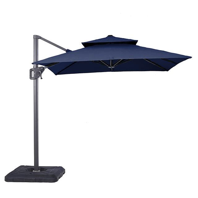 Fida 8 Ft Square Umbrella w/ Double Top + 37" Large Base - Inland Furniture (San Bernardino, CA)