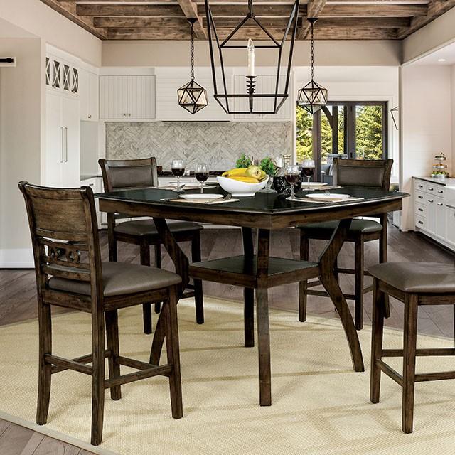 Flick Rustic Oak Counter Ht. Table - Inland Furniture (San Bernardino, CA)