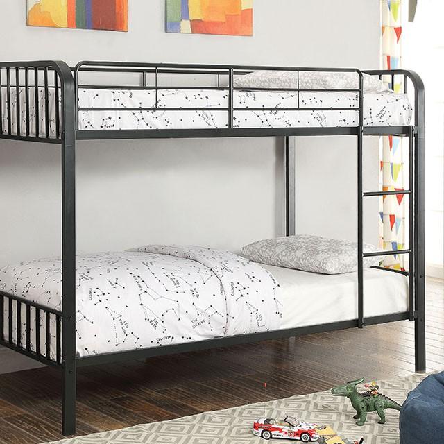 CLEMENT Black Metal Twin/Twin Bunk Bed - Inland Furniture (San Bernardino, CA)