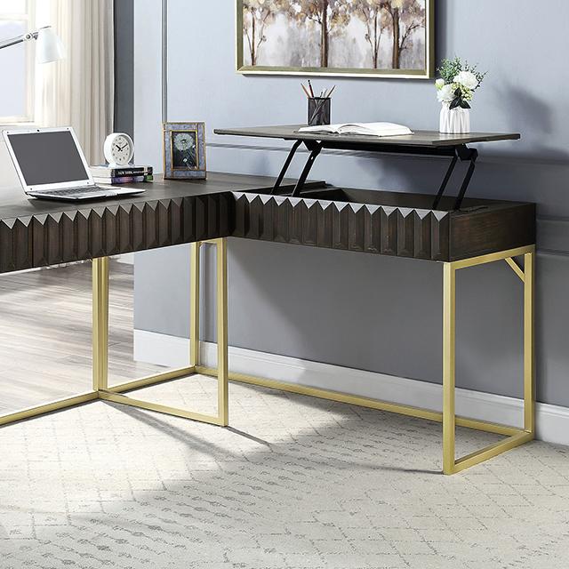 FREIBURG Corner Desk, Walnut - Inland Furniture (San Bernardino, CA)