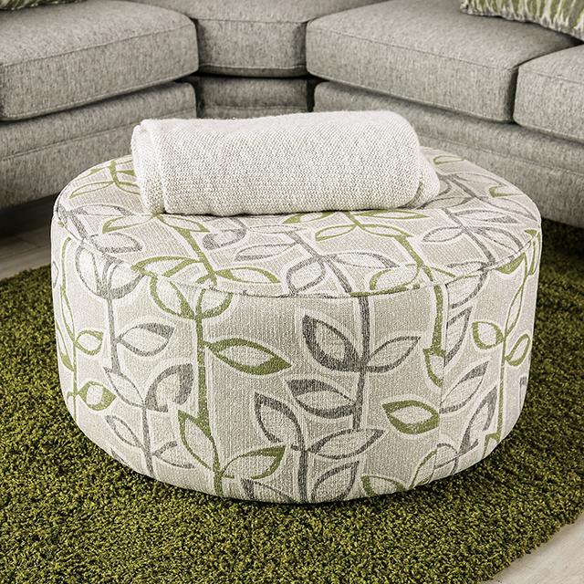 GARDNER Ottoman, Gray/Green - Inland Furniture (San Bernardino, CA)