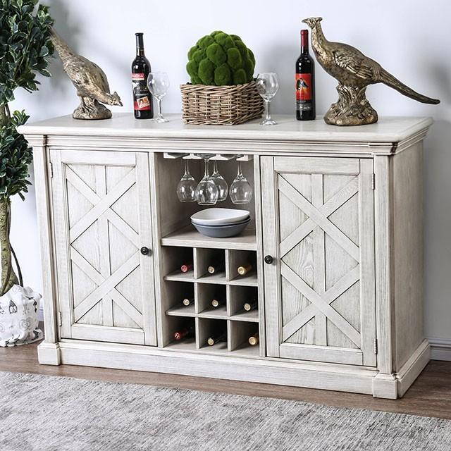 Georgia Antique White/Gray Server - Inland Furniture (San Bernardino, CA)