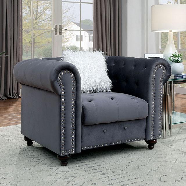 GIACOMO Chair, Gray - Inland Furniture (San Bernardino, CA)
