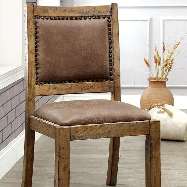 GIANNA Rustic Pine/Brown Side Chair (2/CTN) - Inland Furniture (San Bernardino, CA)