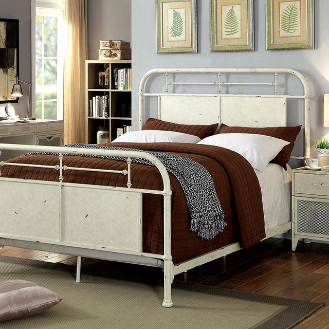 Haldus Cal.King, E.King, & Twin Bed White, Ivory, & Red - Inland Furniture (San Bernardino, CA)