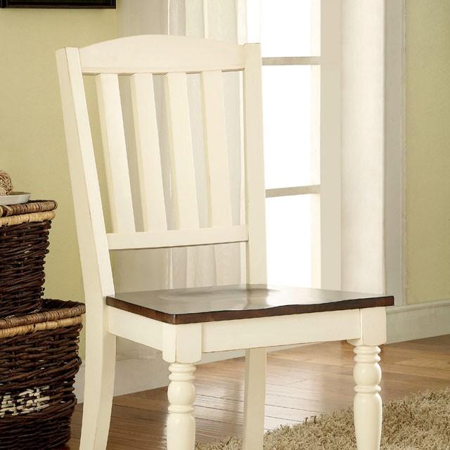 HARRISBURG Vintage White/Dark Oak Side Chair (2/CTN) - Inland Furniture (San Bernardino, CA)